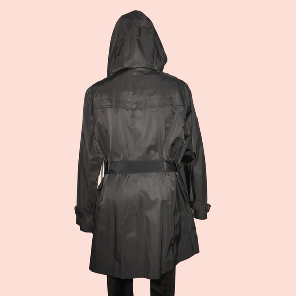 *New* Luxury Michael Kors Black Brested Trench Hoodie Coat Size XL - Picture 3 of 16